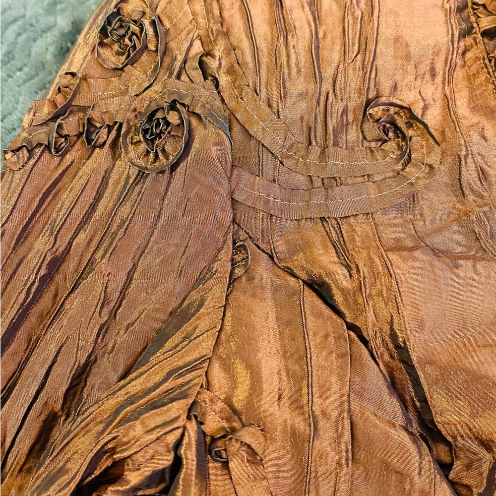 Coldwater Creek Copper Ruffled Textured Blazer - Picture 13 of 14